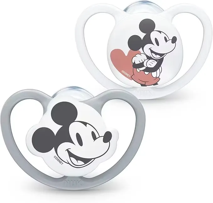 NUK Space Napp Silikon 2-Pack 18-36 Månader Musse Pigg