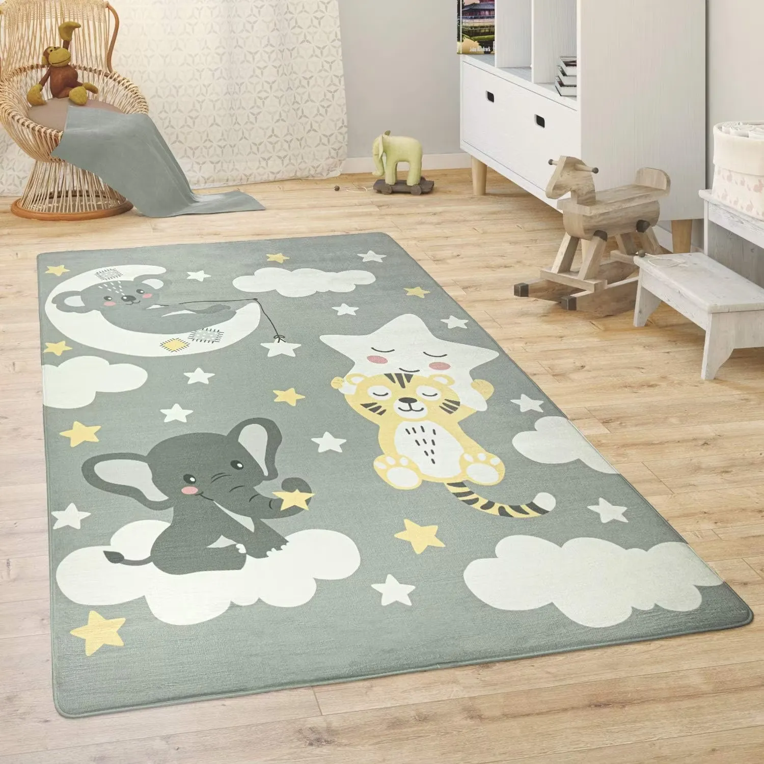Paco Home Barnmatta Grey Animals