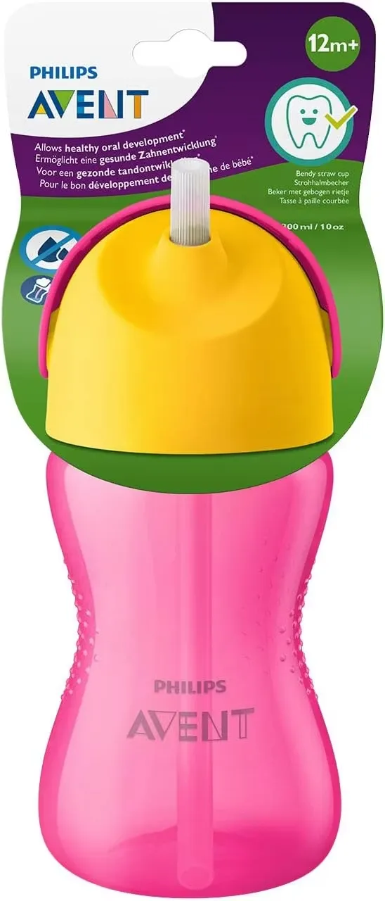 Philips Avent Sugrörsmugg Bendy 300ml Rosa
