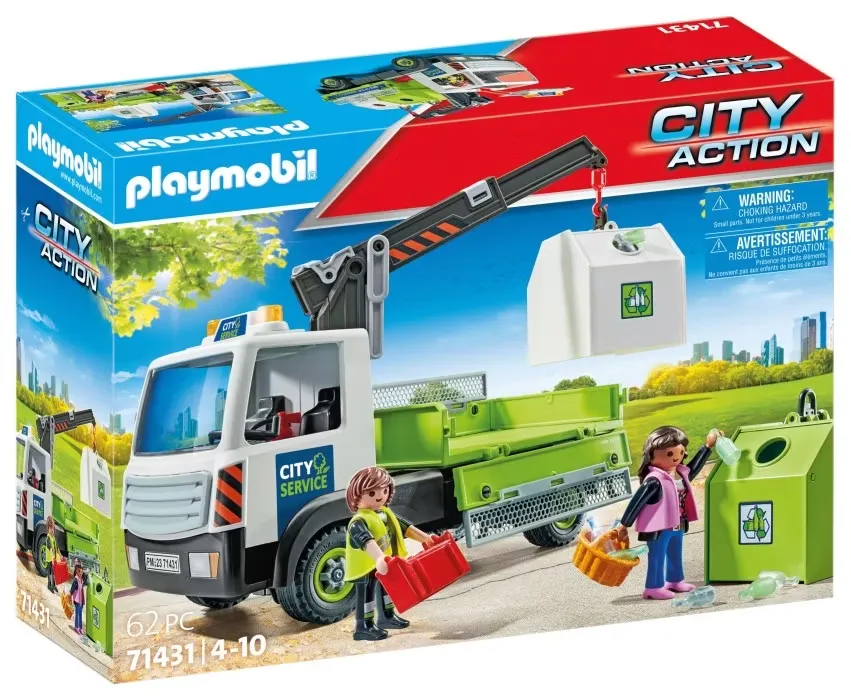 Playmobil City Action 71431 Lastbil för returglas med container
