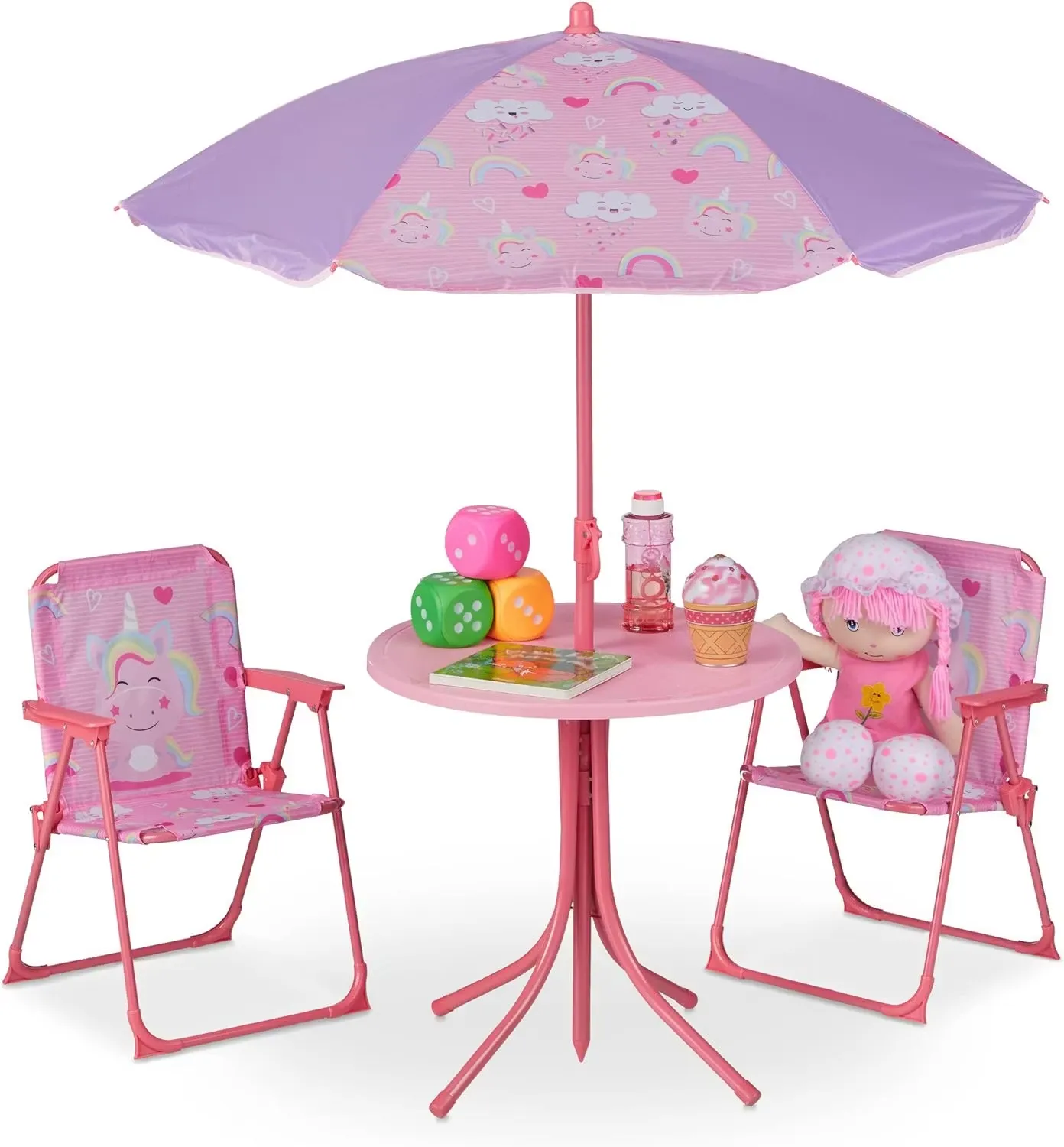 Relaxdays Camping Barnstolsgrupp Rosa