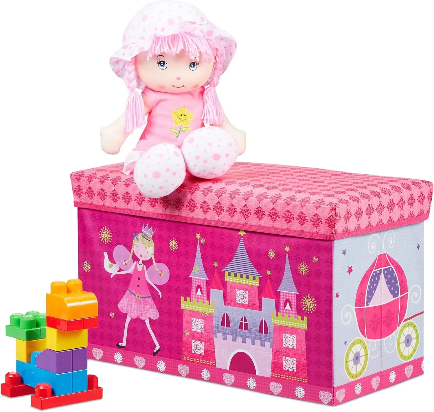 Relaxdays Förvaringslåda Rosa