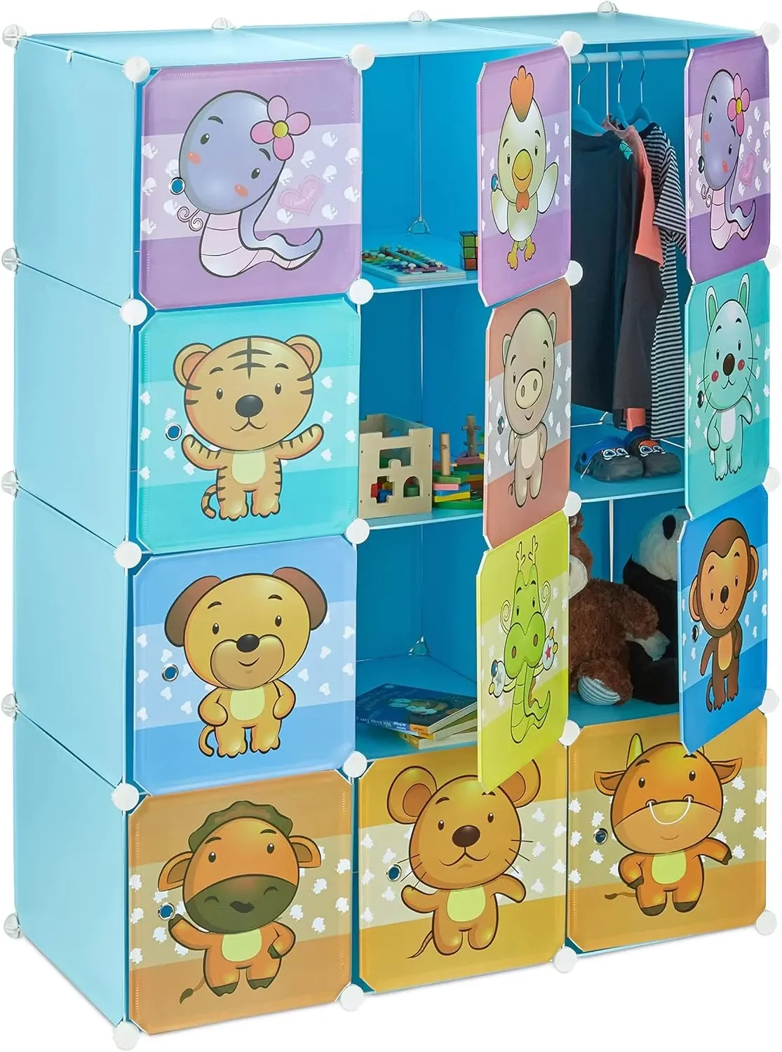 Relaxdays Garderob Blå