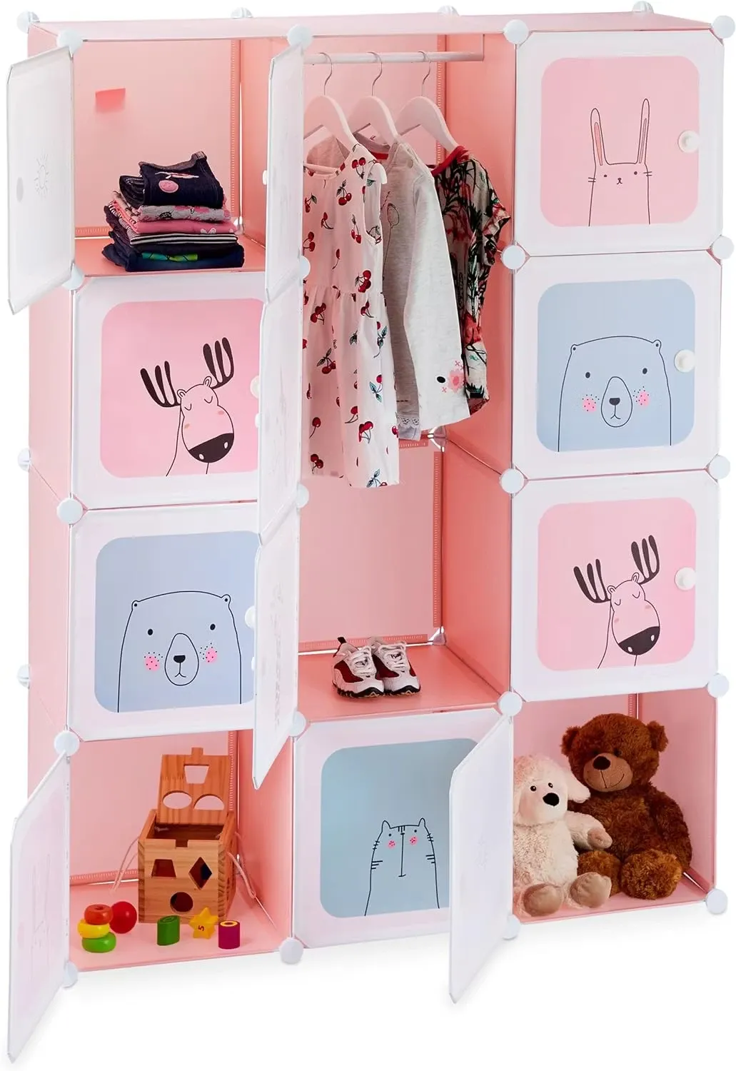 Relaxdays Garderob Rosa