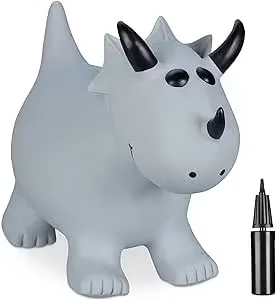 Relaxdays Hoppdjur Dinosaurie Grå Inklusive Luftpump