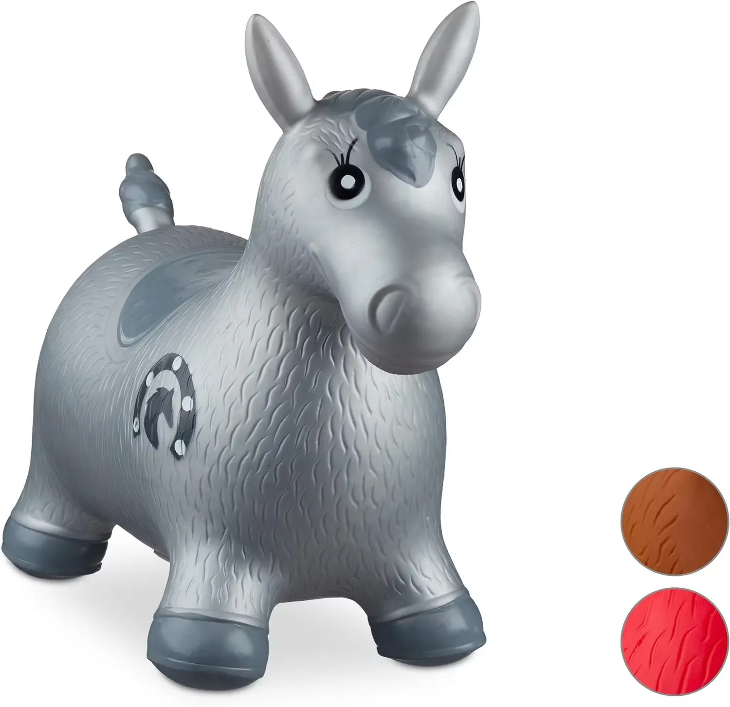 Relaxdays Hoppdjur Häst Silver Inklusive Luftpump