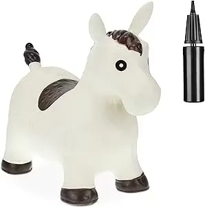 Relaxdays Hoppdjur Häst Vit Inklusive Luftpump