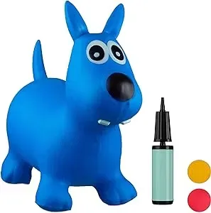 Relaxdays Hoppdjur Hund Blå