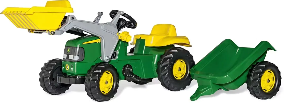 Rolly Toys Tramptraktor med Lastare och Släp John Deere