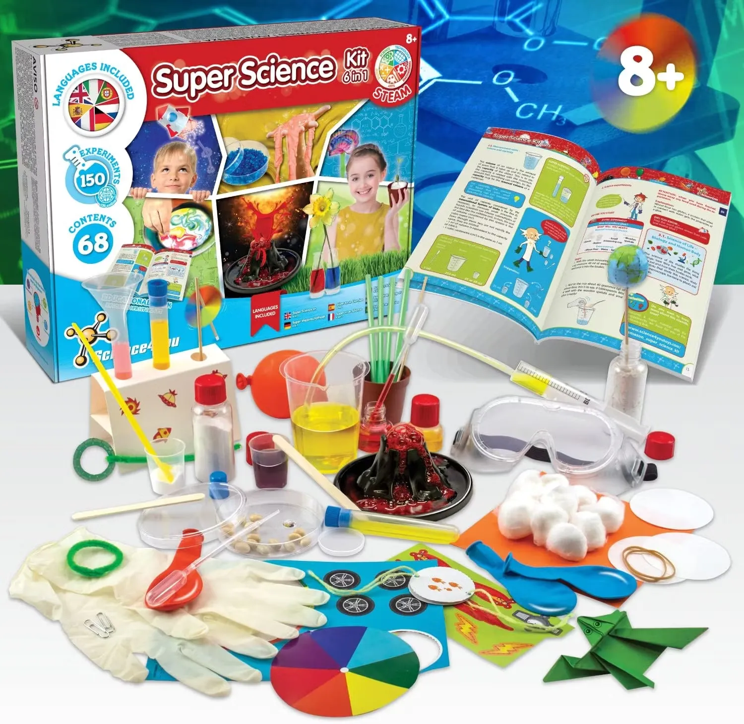 Science4you vetenskapslabb med 150 vetenskapliga experiment