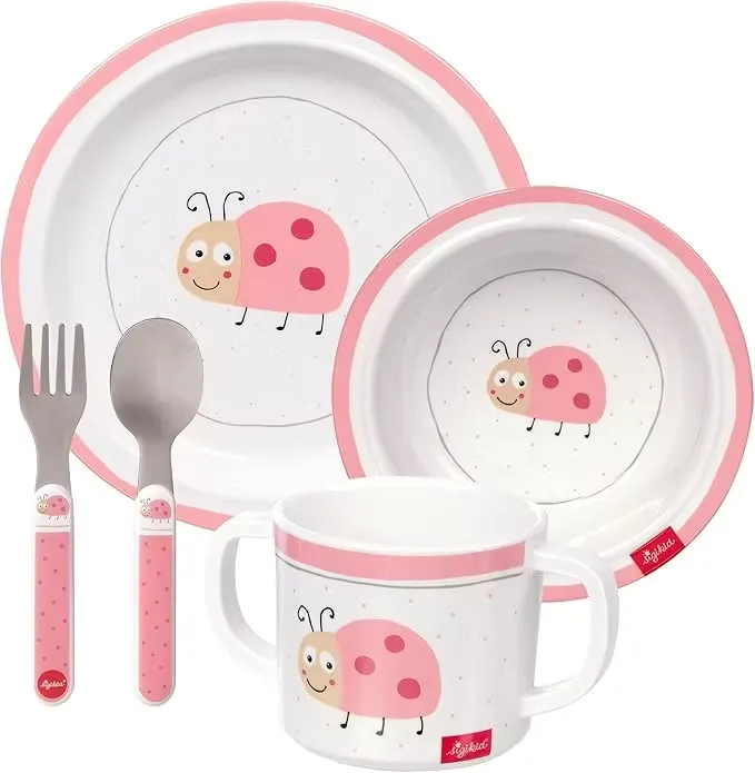 Sigikid Barnservis Nyckelpiga Rosa