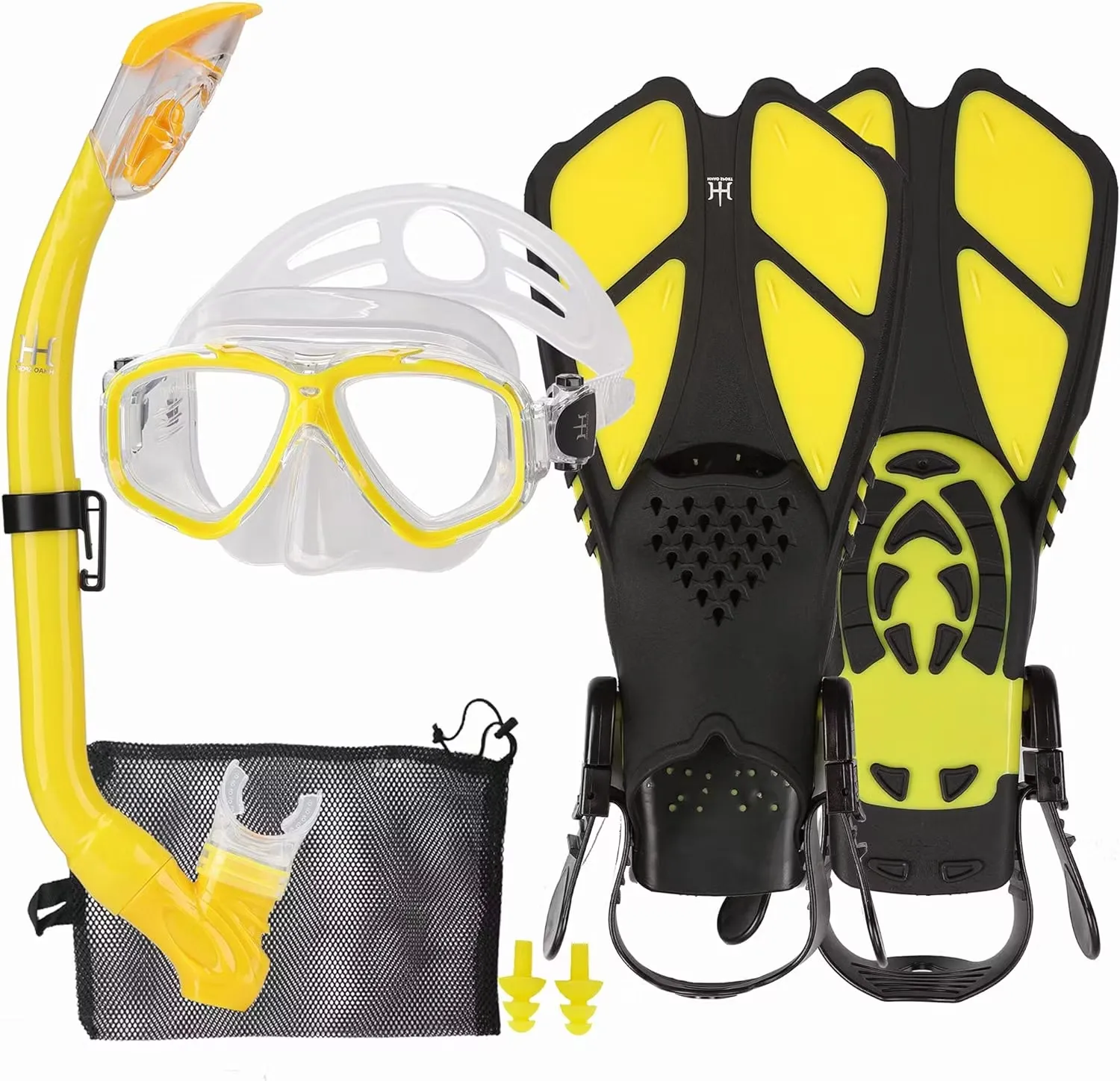 Snorkelset Med Simfötter Gul