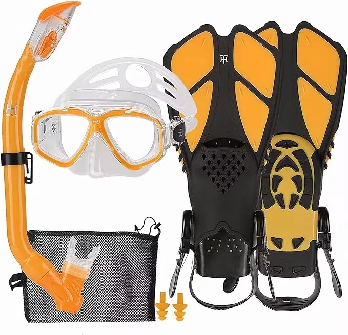 Snorkelset Med Simfötter Orange