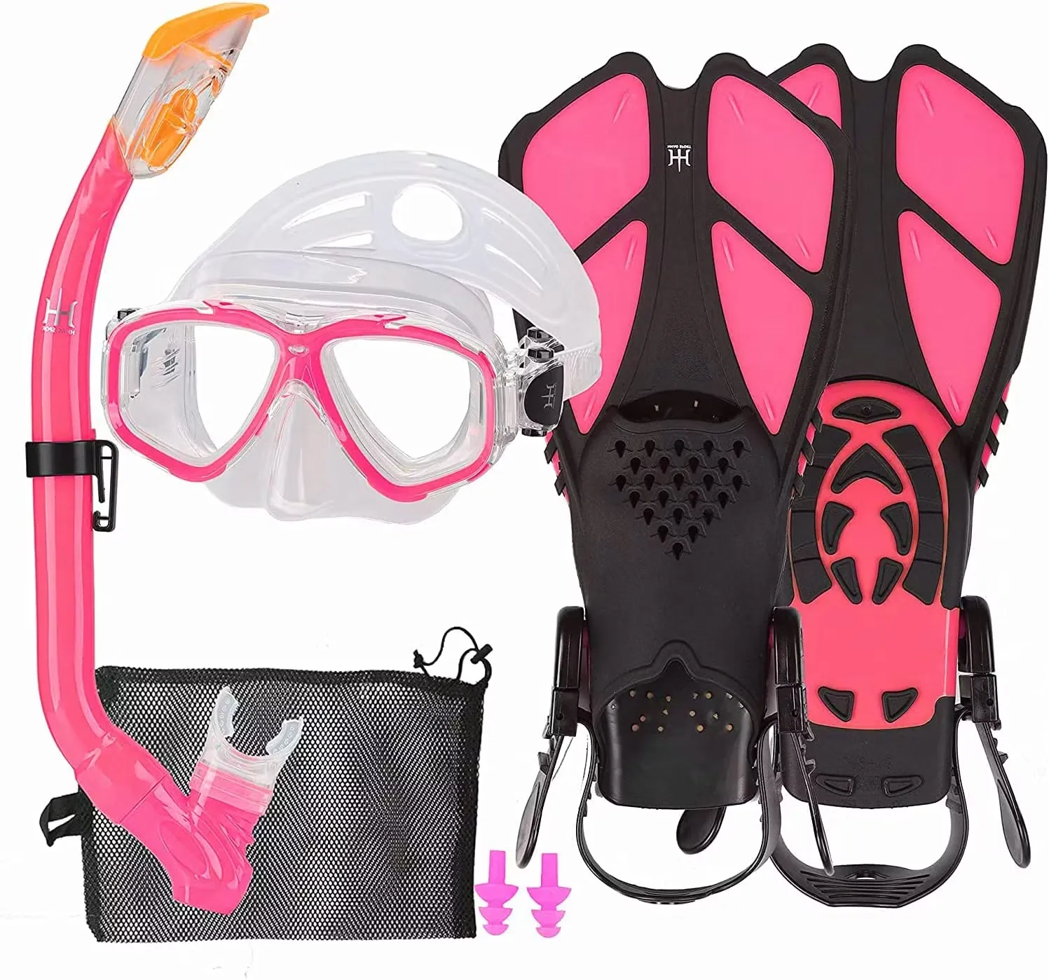 Snorkelset Med Simfötter Rosa