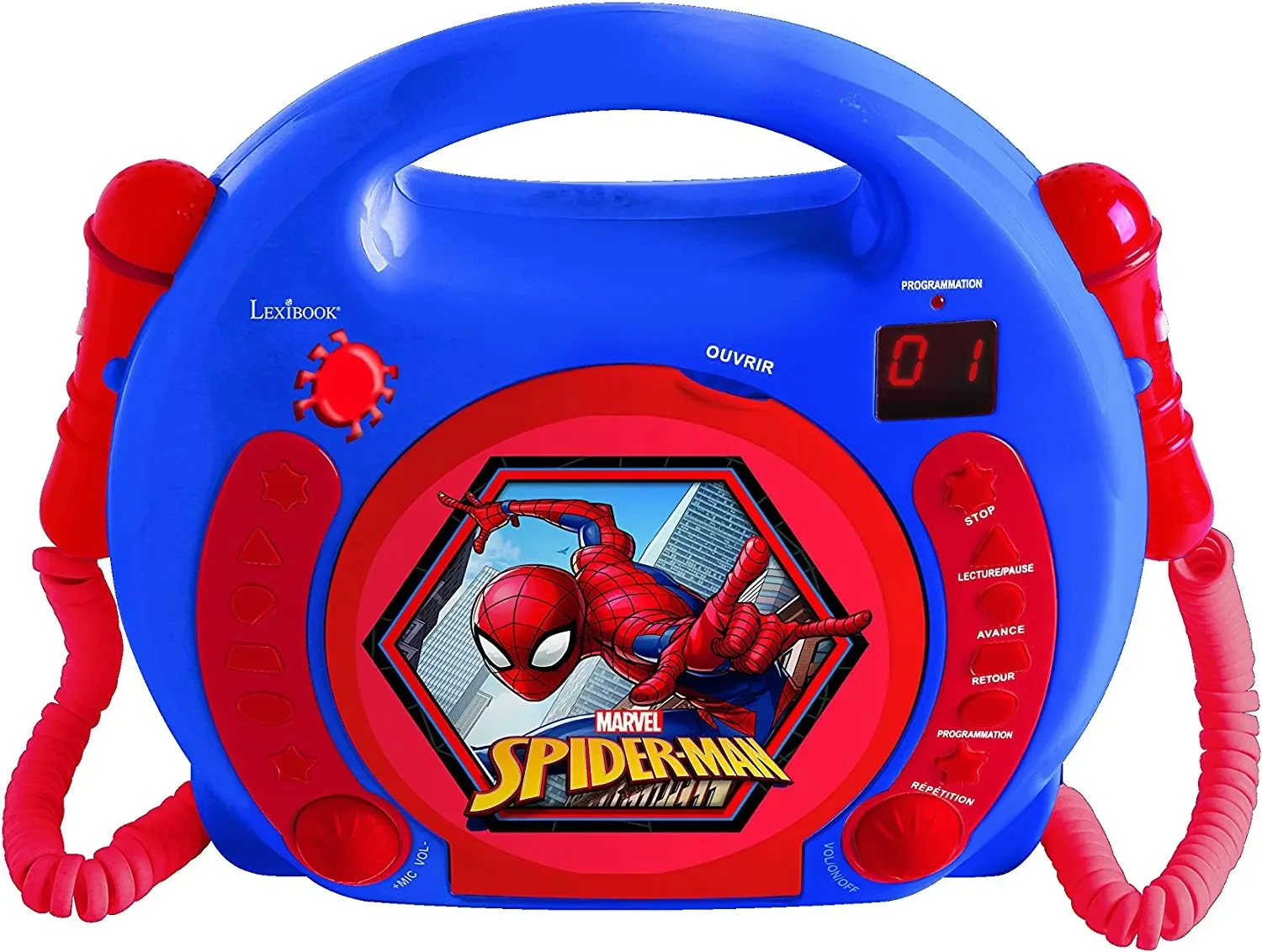 Spiderman CD-spelare med 2 mikrofoner