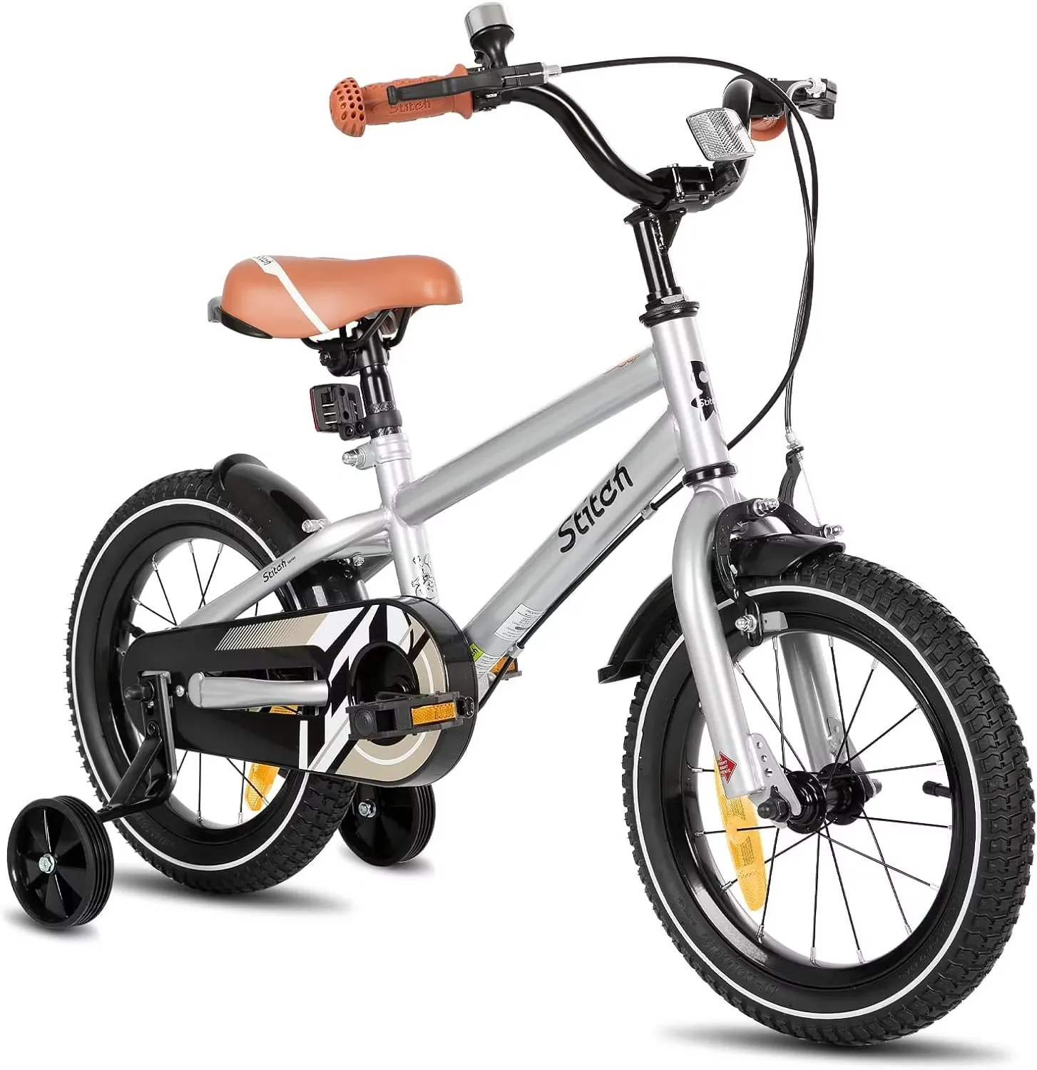 Stitch Totem Barncykel 14" Silver