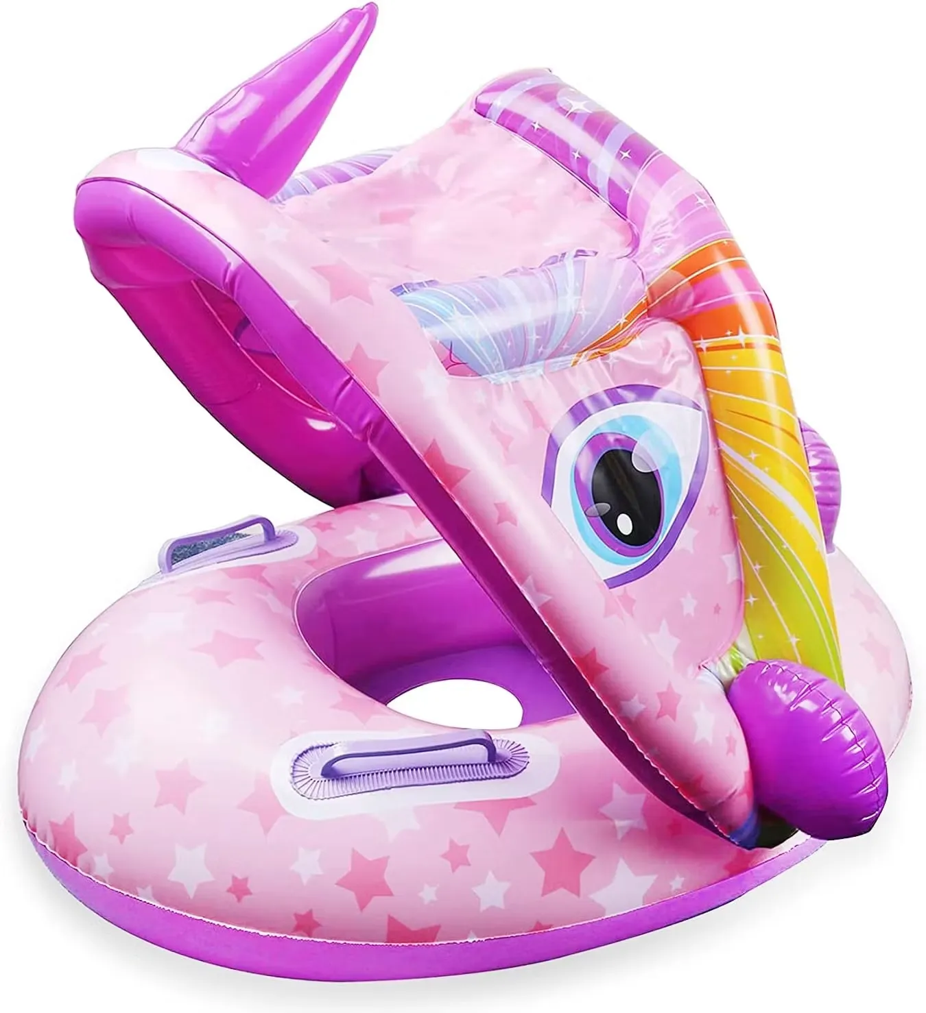 Vicloon Baby Badring Med Solskydd Enhörning