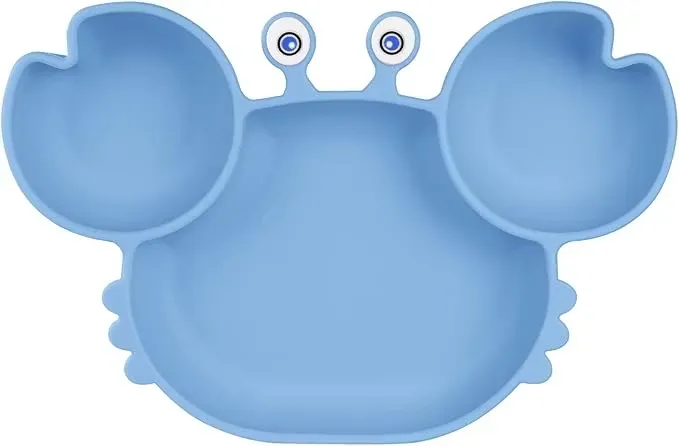 Vicloon Silikontallrik Krabba Blå