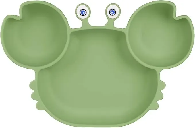 Vicloon Silikontallrik Krabba Grön