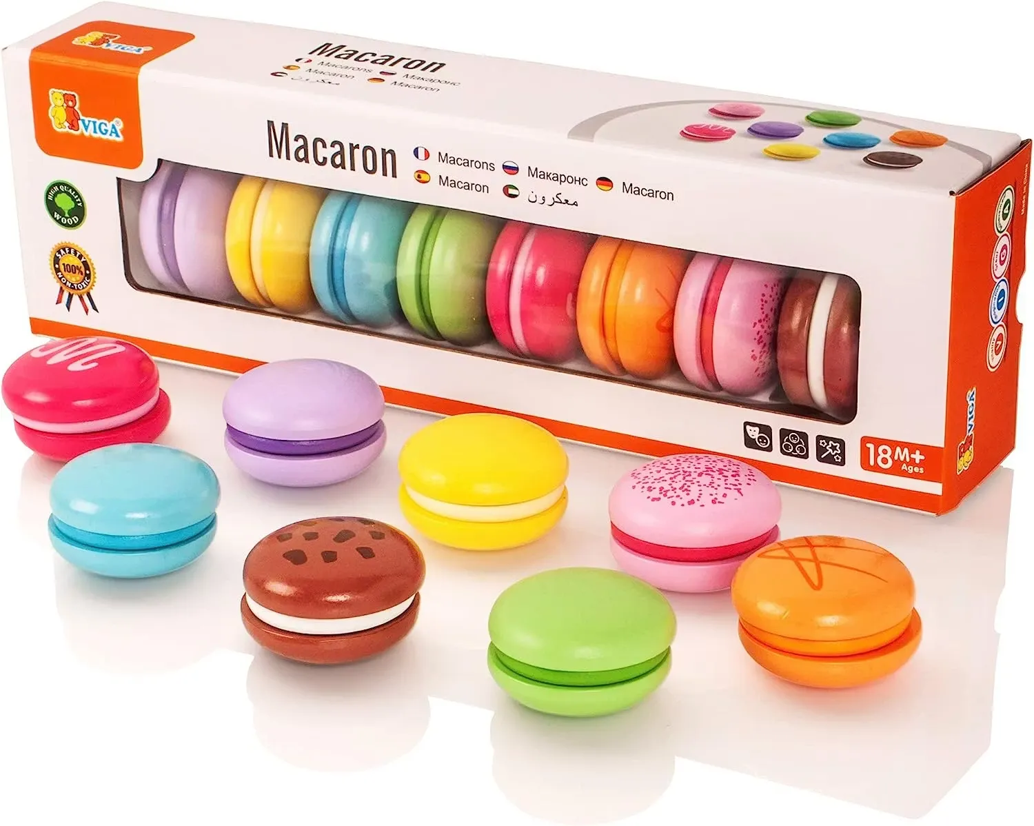 VIGA Träleksaker Macarons